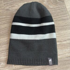 The North Face Black and White Striped Beanie Unisex
